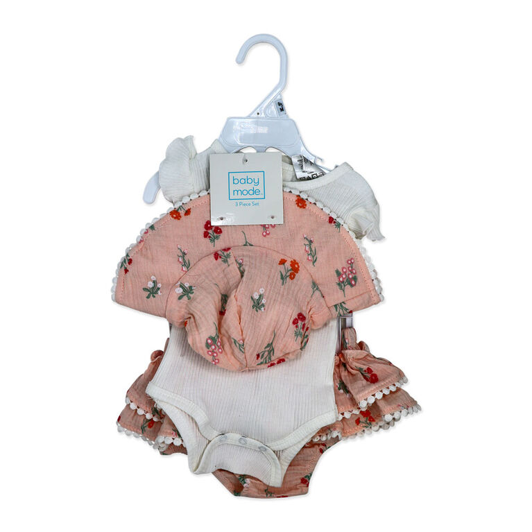 Baby Mode Ensemble jupe-short 3 pi&egrave;ces : Le plus heureux avec toi 6-9 mois