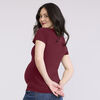 Motherhood - Short Sleeve Side Ruched Vneck Tee - Tawny Port - L