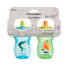 Tommee Tippee Sporty Spout Water Bottle, 10oz, Non-Spill Toddler Sippy Cups for 12 Months+ with Bite-Resistant Spout, Easy-Hold and BPA Free, Assorted Colors, 2 count