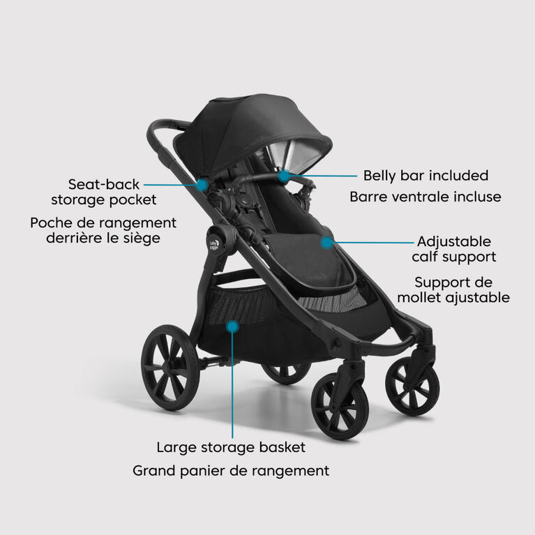 Poussette Baby Jogger City Select 2, collection écologique, noir lunaire