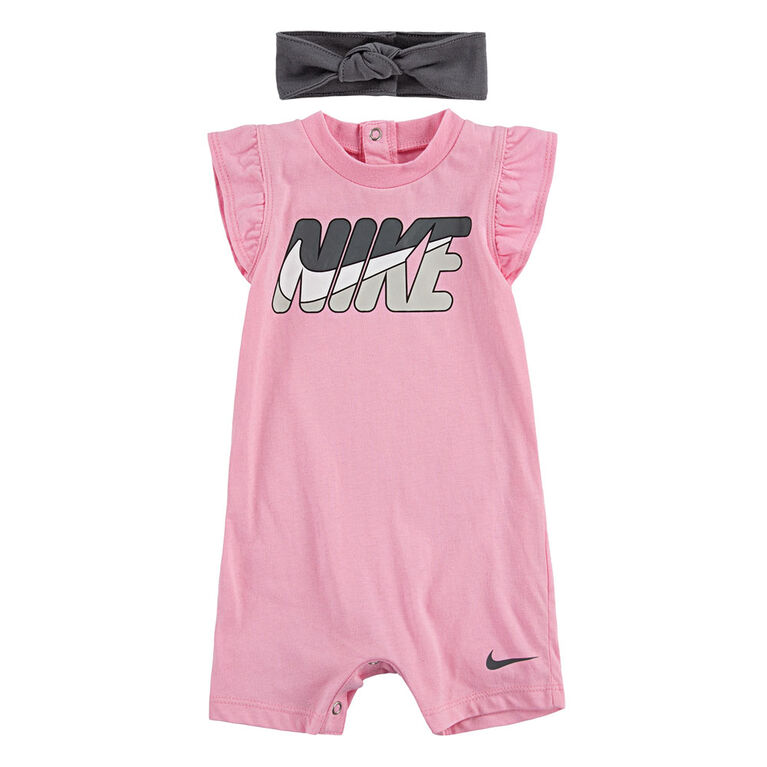 Nike Romper with Headband - Pink, 6 Months