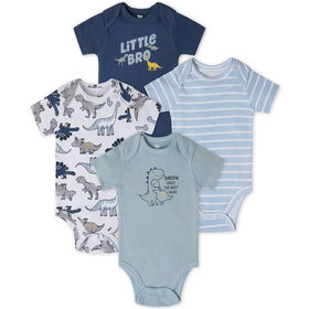 Koala Baby 4 Packs De Body À Manches Courtes, Couleur Bleu Clair
