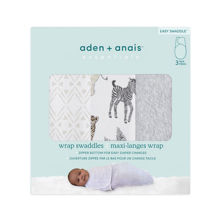 Aden + Anais Essentials 3-Pack Easy Swaddle Wrap Toile 4-6 M