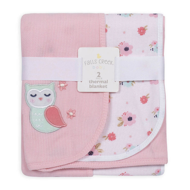 Fall S Creek 2pk Thermal Blankets Flowers Owl English Edition Babies R Us Canada