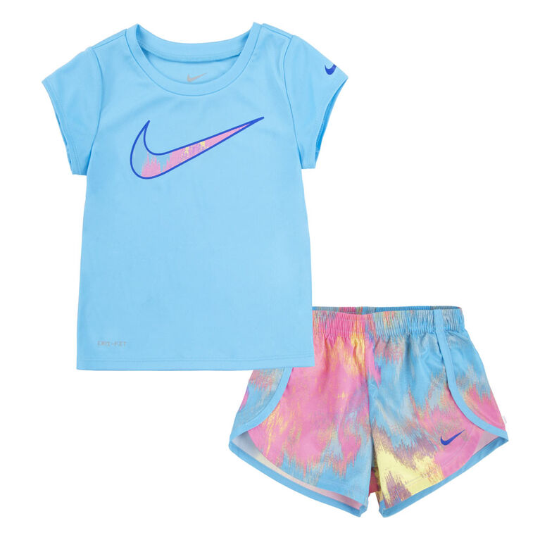 Nike T-shirt and Shorts Set - Ocean Bliss - Size 4T