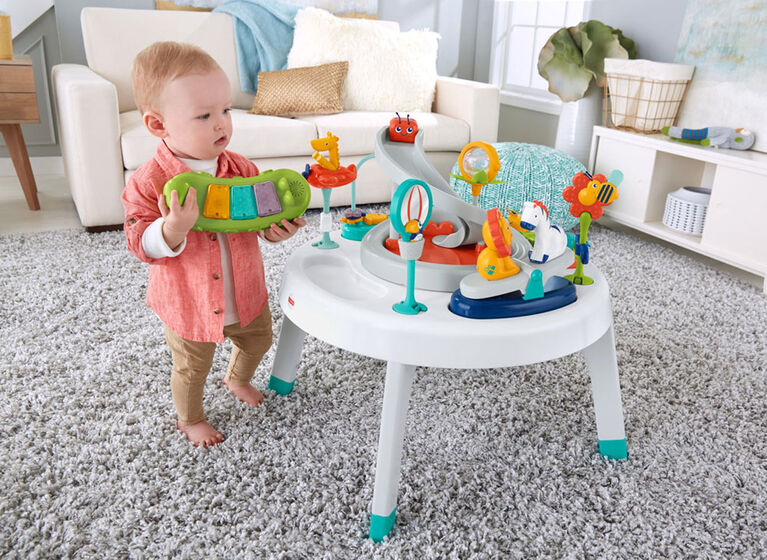 Fisher-Price Baby to Toddler Activity Center Sit to Stand with Lights and Music, Safari