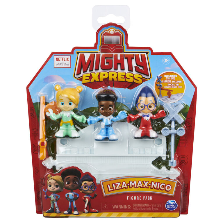 Mighty Express, Collectible Figures 3-Pack with Exclusive Train Track Piece