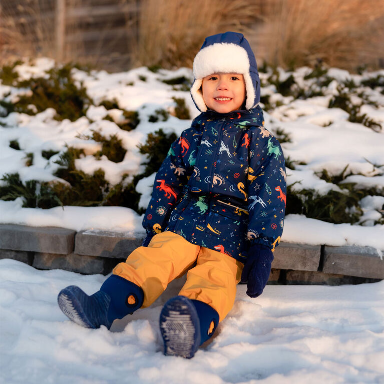Kids Fleece Lined Rain Jackets  | Space Dinos - 1T (1-2Y)
