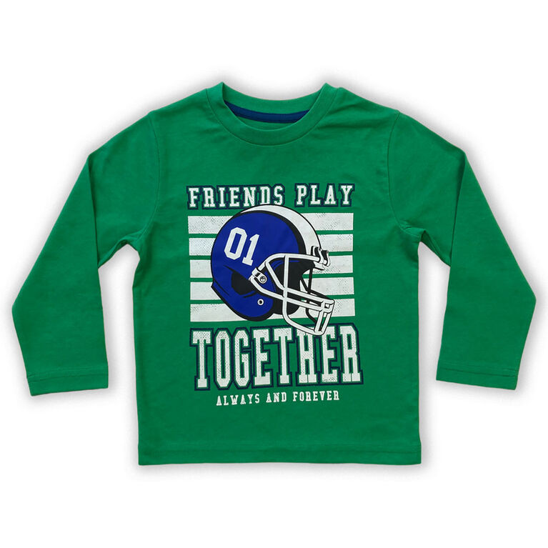 Friends Play Together Long Sleeve Tee - Green - 6T