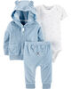 Carter's 3-Piece Terry Little Cardigan Set - Blue, Newborn