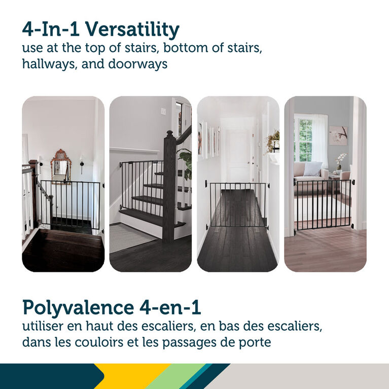 Safety 1st  Barrière en métal extensible Haut des escaliers - Noir