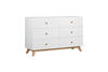 Commode à 6 tiroirs Oxford Baby Visby de couleur blanc / naturel.