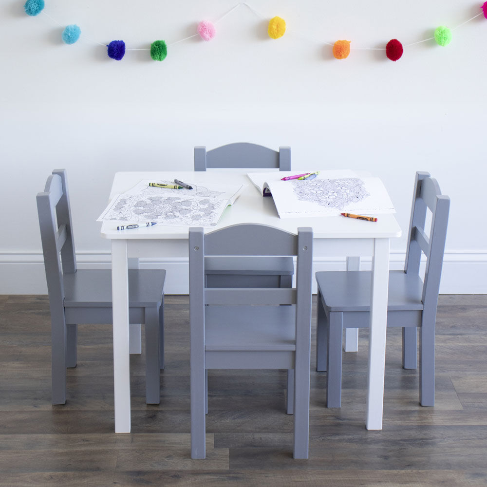 Kids wooden table and 4 chairs online