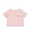 Tee-shirt poche arc-en-ciel et bordures à pompons rose Koala Baby - 3-6 mois