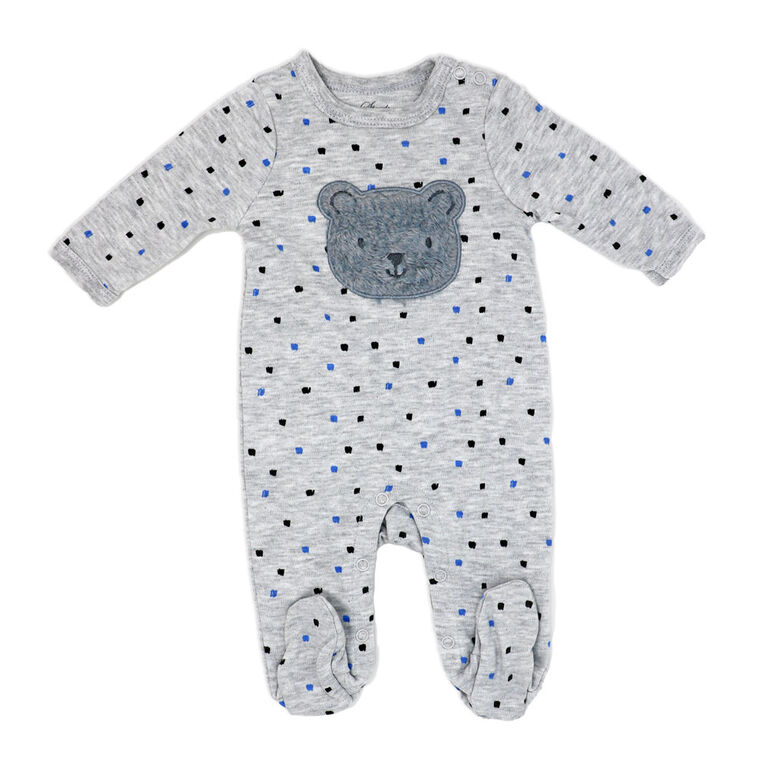 Sterling Baby 2 Piece Footie Set: Grey Bear Newborn