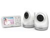 Moniteur vidéo numérique de 2,8 po pour bébé VM3261-2 avec 2 caméras à vue panoramique, inclinaison et vision nocturne couleur et automatique - Blanc