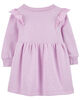 Robe à manches longues en molleton mauve Carter's