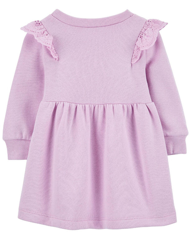 Robe à manches longues en molleton mauve Carter's