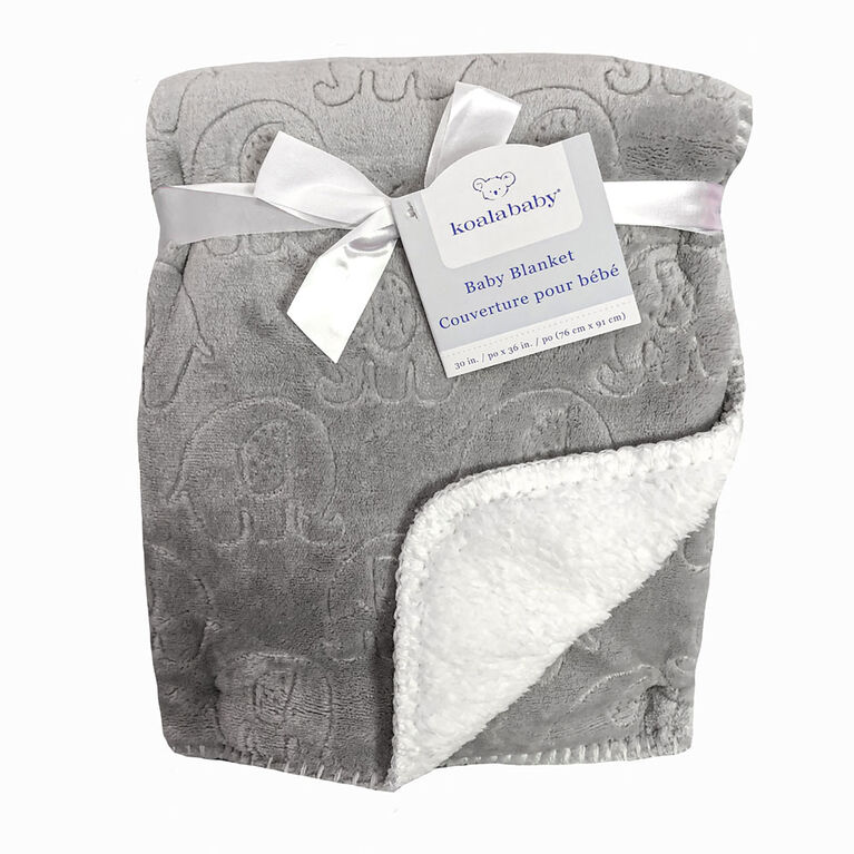 Koala Baby Embossed Sherpa Blanket Grey Elephant Babies R Us Canada