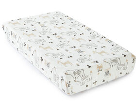 Levtex Baby Bailey Woodland Themed Plush Changing Pad Cover - Taupe and Grey