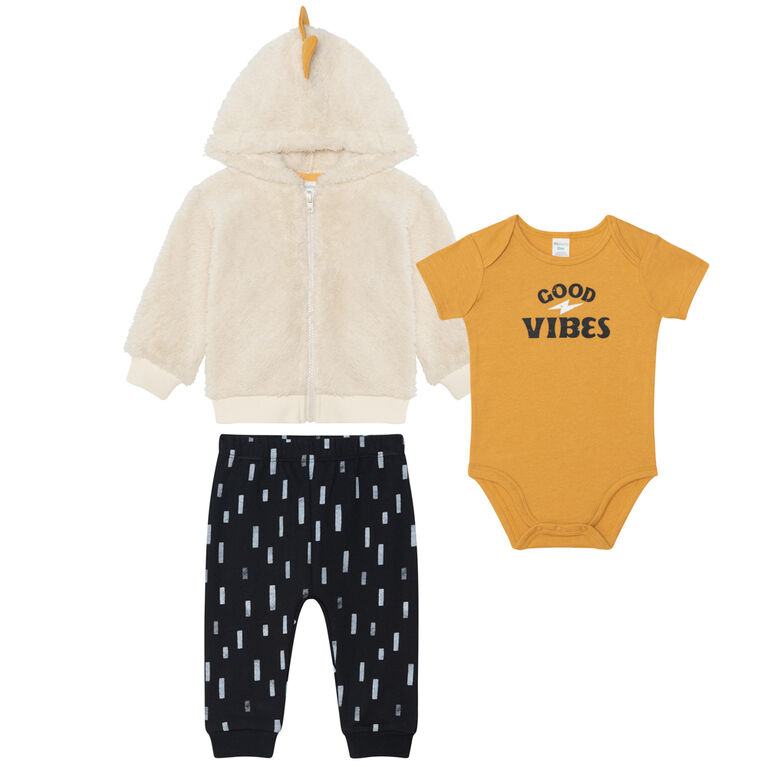 PL Baby - Ensemble &agrave; capuche 3 pi&egrave;ces Good Vibe 6M