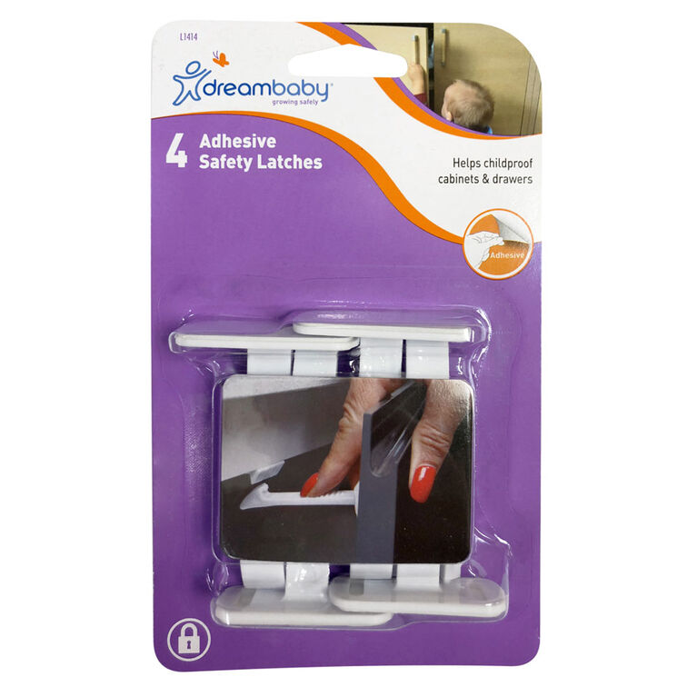 Dreambaby Adhesive Safety Latches Regular - 4 Pack