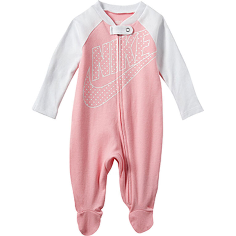 Nike footed Coverall - Pink, 0-3 newborn
