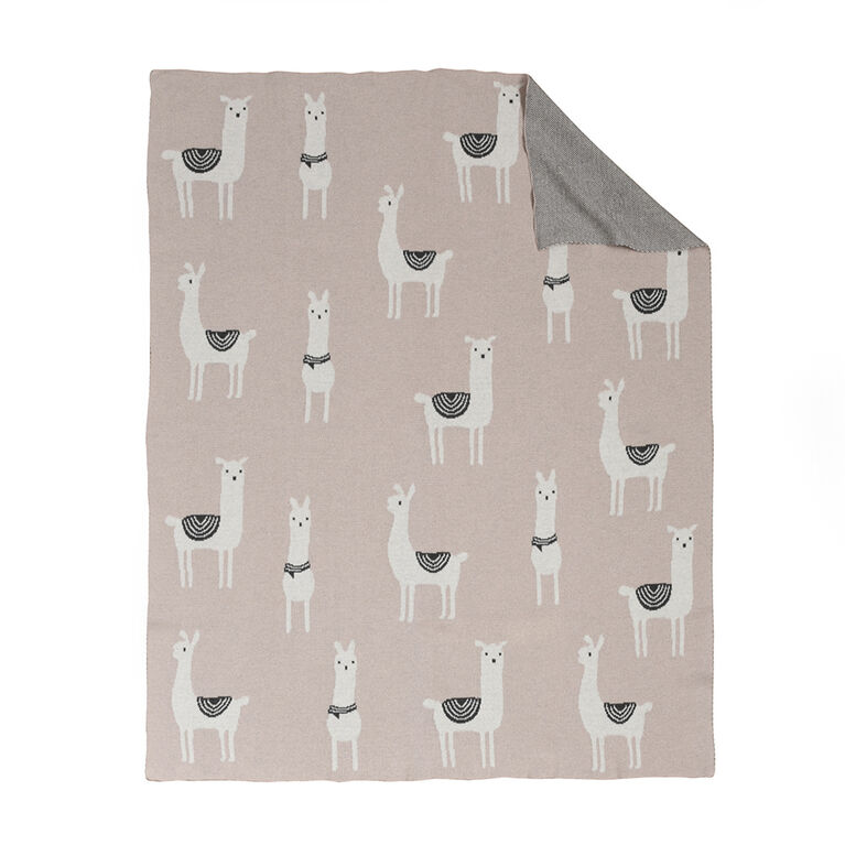 Baby's First by Nemcor Cotton Knit Baby Blanket, Llama