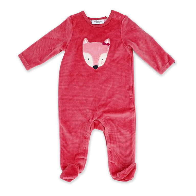 Sterling Baby Pink Velour Fox Sleeper