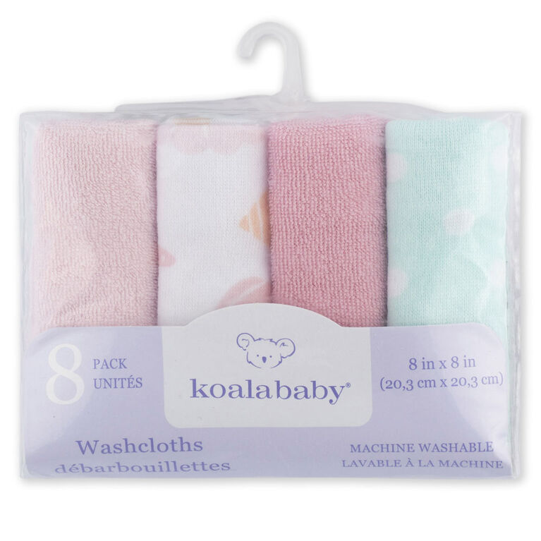 Koala Baby - Pink Knit Washcloth - 8 Pack