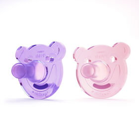 Philips AVENT Soothie - Bear, 0-3 Months, 2-Pack, Purple/Pink