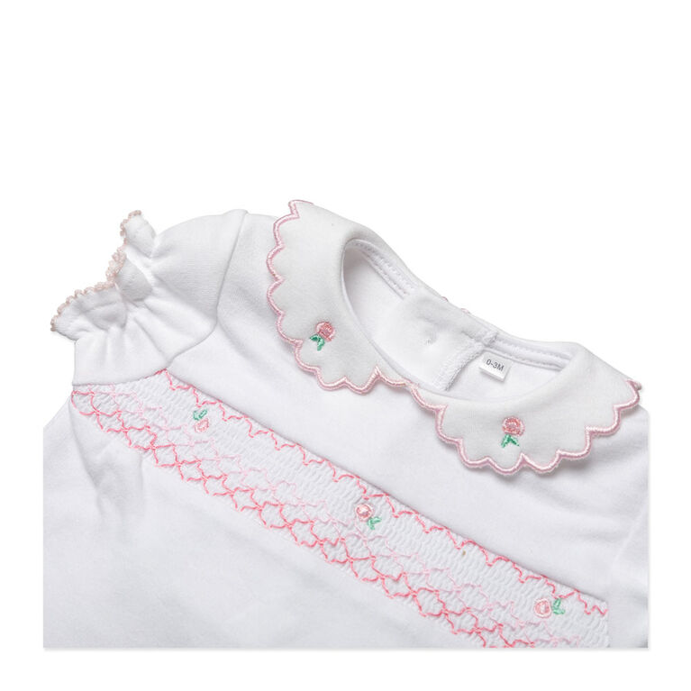 Rock a Bye Baby 2 Piece Short Set: Pink Floral 6-12M