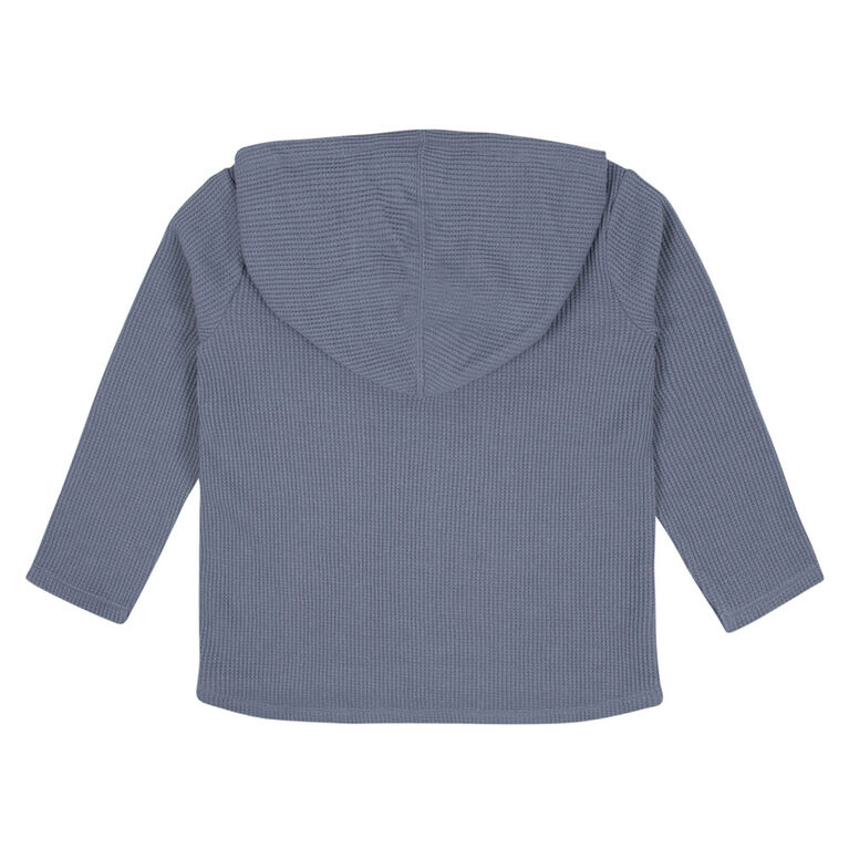 Gerber Childrenswear - 2-Piece Toddler Blue Waffle Knit Hoodie & Jogger Set 18M