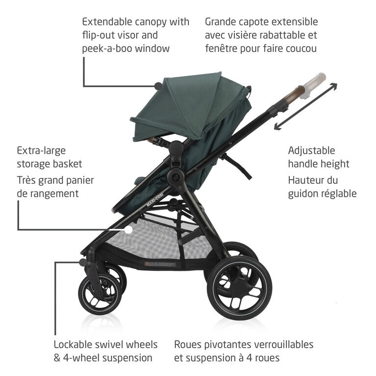 Maxi Cosi Zelia Luxe Système de voyage modulaire 5 en 1 - Vert essentiel