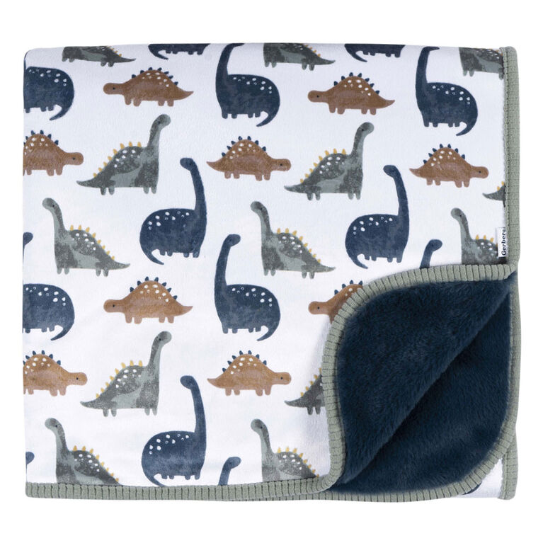 Gerber Childrenswear - Couverture en peluche 2 épaisseurs - Dino Time