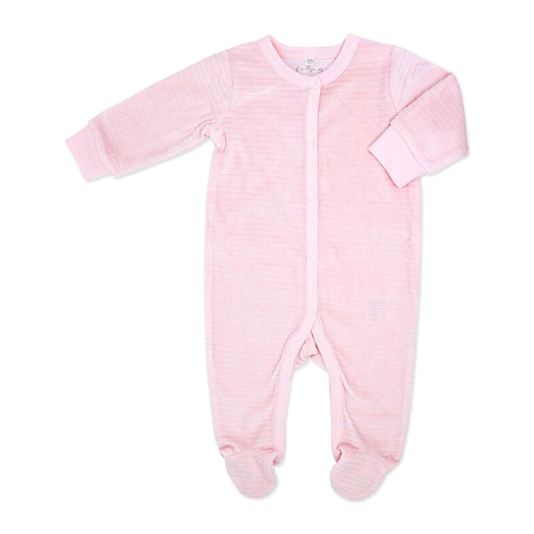 Rock a Bye Baby  Girl's 5 Piece Ribbed Velour Set: Pink Bear 3-6M