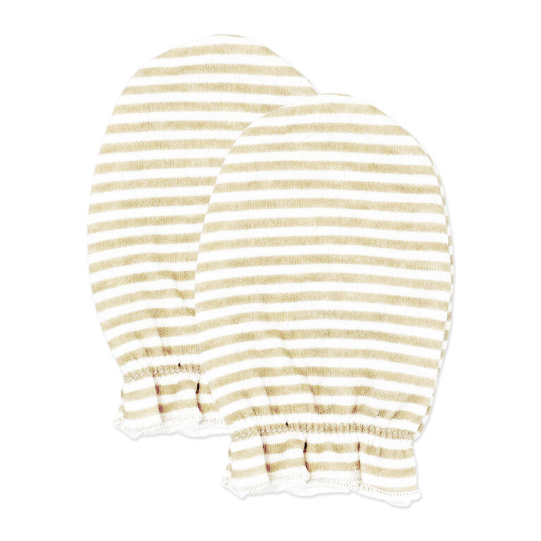 Naturelle 3 Pack Mitts: Beige 0-6M