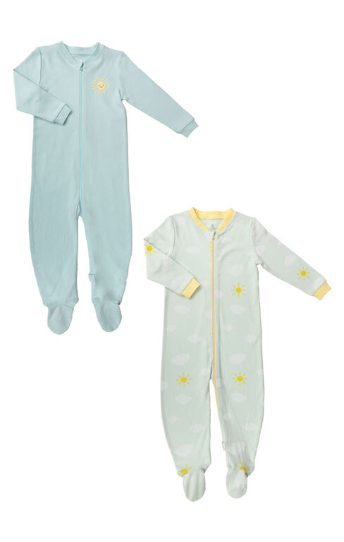 2 Pack Snugabye Sun Print Cotton Sleepers