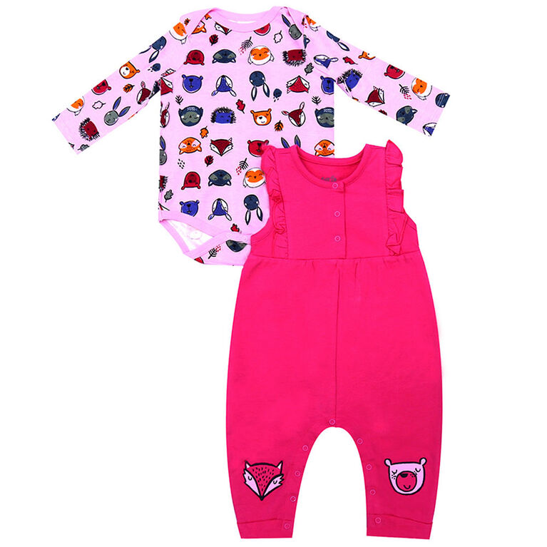 earth by art & eden - Olivia Overall Set - 2-Piece Set - Powder Pink Multi, 24 Months