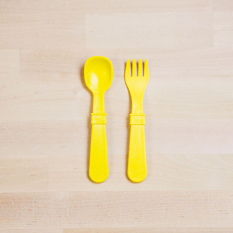 Re-Play Toddler Utensil 8Pk - Yellow