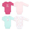 Koala Baby 4Pk Long Sleeve Bodysuit Unicorn Rainbow, Preemie