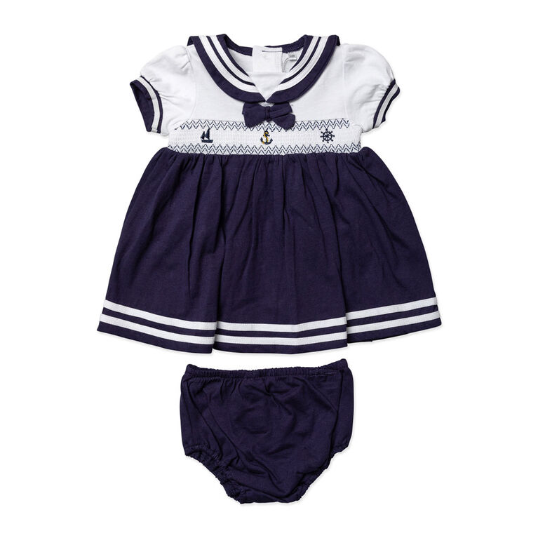 Rock a Bye Baby 2 Piece Dress Set:Navy Sailor 