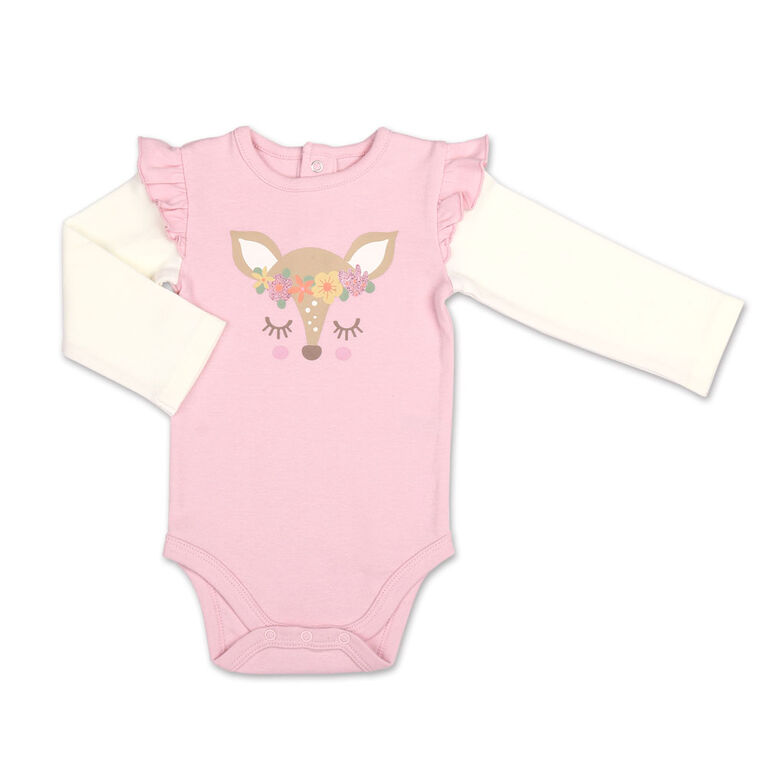 Koala Baby Little Fawn Bodysuit/Floral Jogger 2 Piece Set, 12 Month