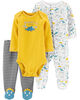 Carter's 3-Piece Dinosaur Bodysuit & Footed Pant Set Assorted - 3 Months
