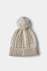 RISE Little Earthling Pom Pom Cable Hat Oatmeal