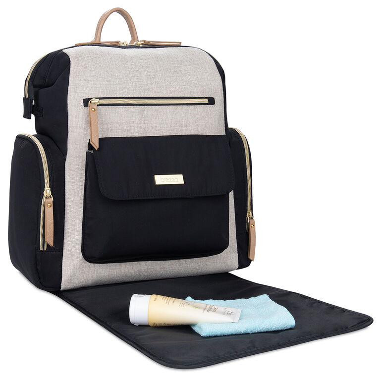 Baby Brezza Martine Backpack Diaper Bag - Black and Tan