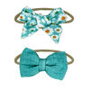 Amor Bebe Bavoir réversible en mousseline 3 pièces avec 2 bandeaux Ensemble : aqua daisy