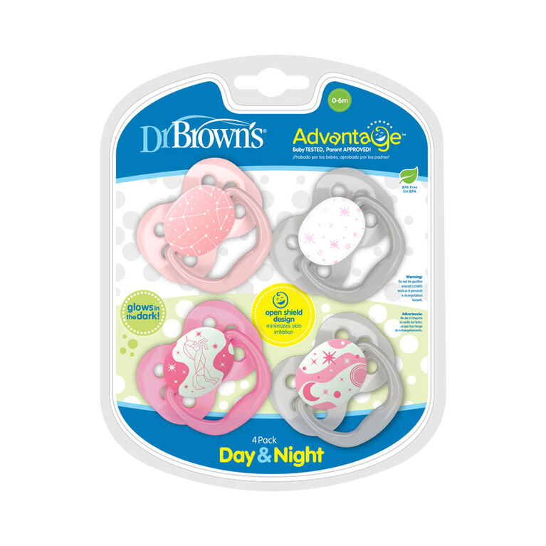 Dr. Brown's Advantage Pacifier Stage 1 4pk Pink