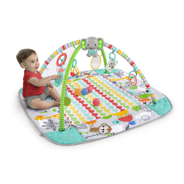 Parc de jeu pour bébé avec tapis de jeu et balles blanc - Ciel & terre