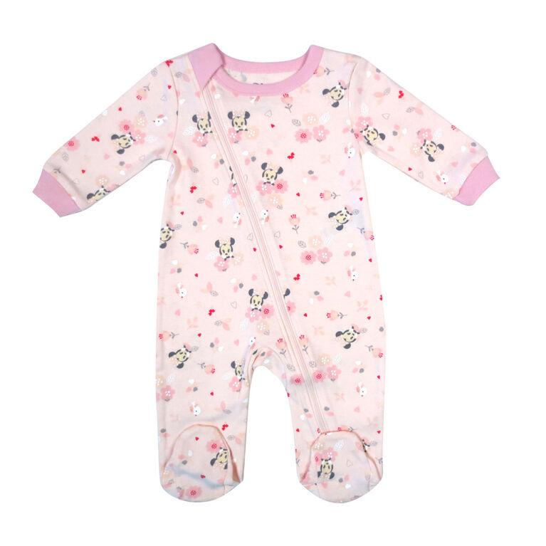 Disney Minnie Mouse 1Piece Footed Sleeper Pink, 9 Months Babies R